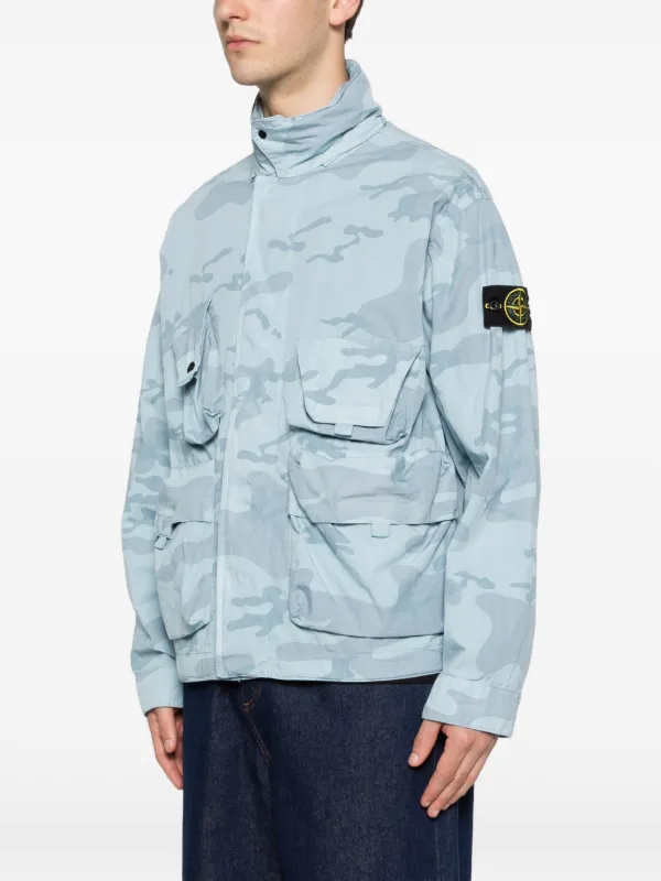 STONE  カモフラージュ長袖シャツジャケット Stone Island camouflage-print Jacket | Blue | FARFETCH ID