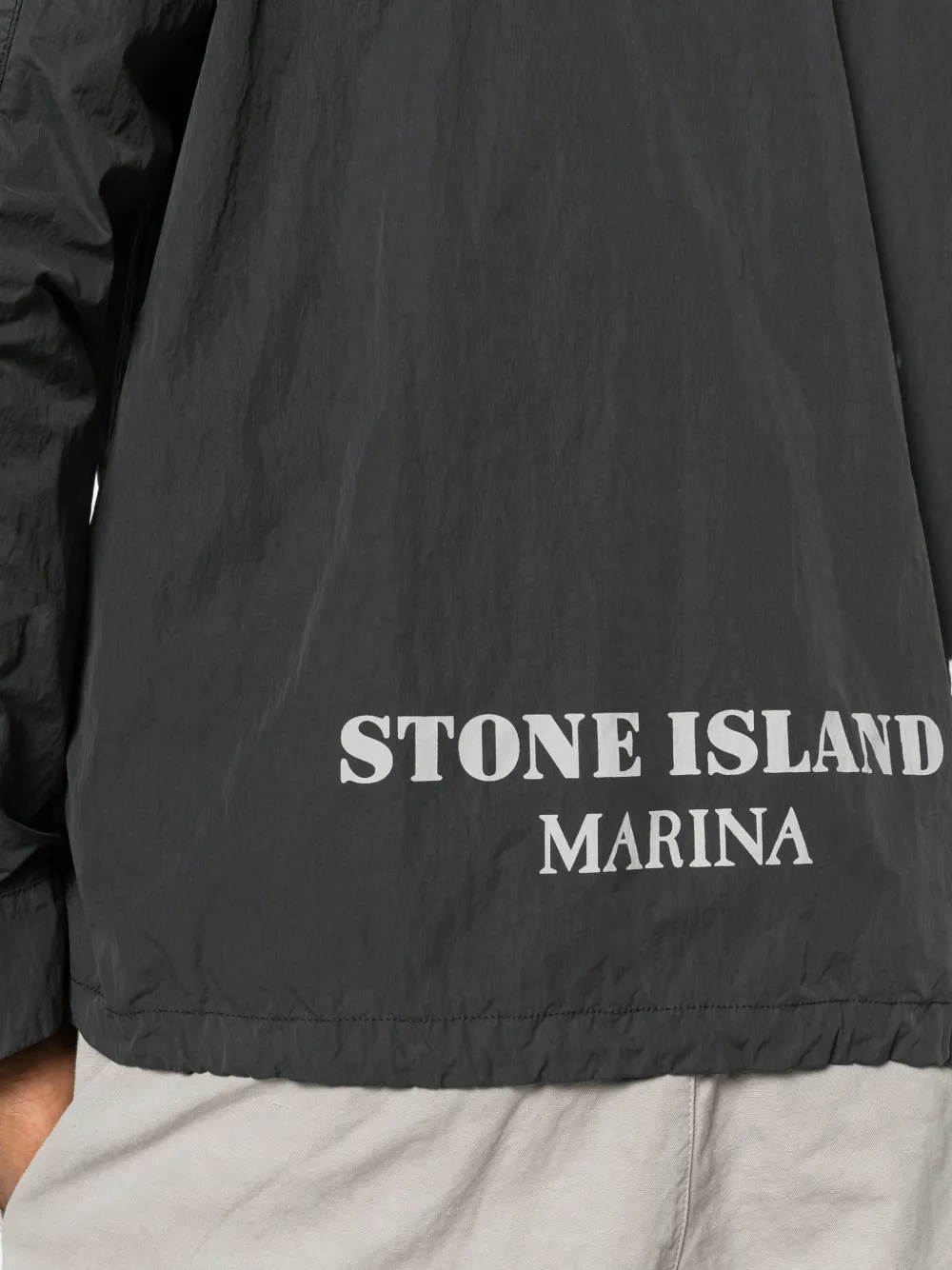 Stone Island Jack met capuchon Grijs