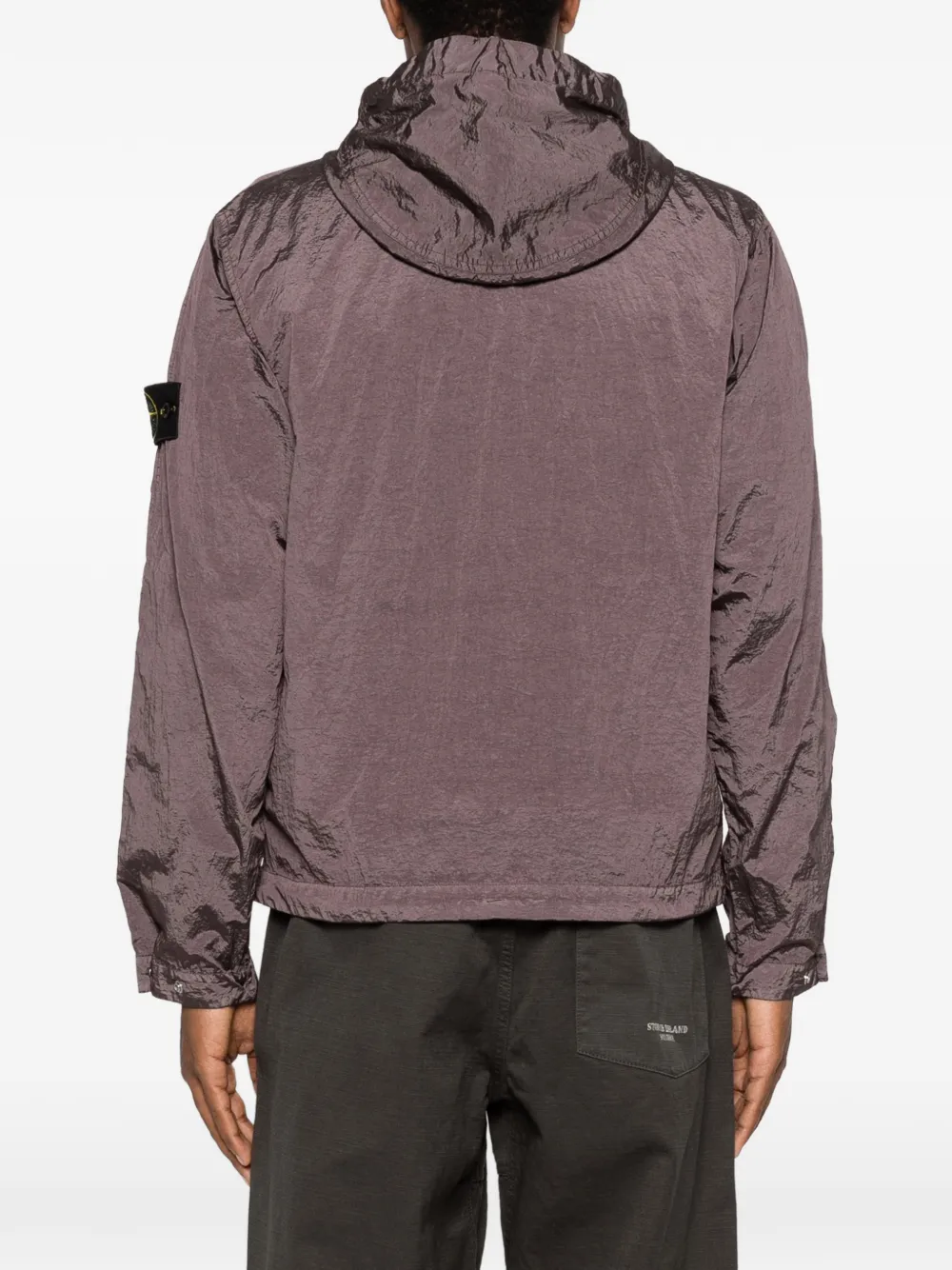 Stone Island Jack met capuchon en logopatch Paars