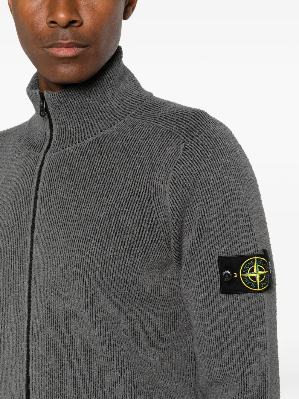Stone Island Vest met ronde hals en logopatch Grijs