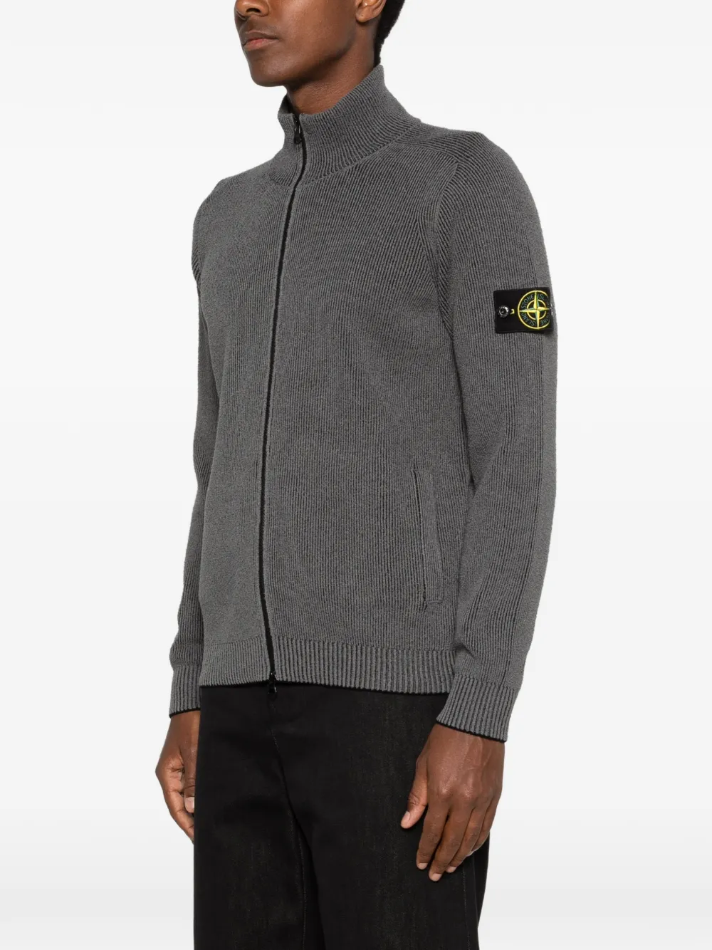 Stone Island Vest met ronde hals en logopatch Grijs