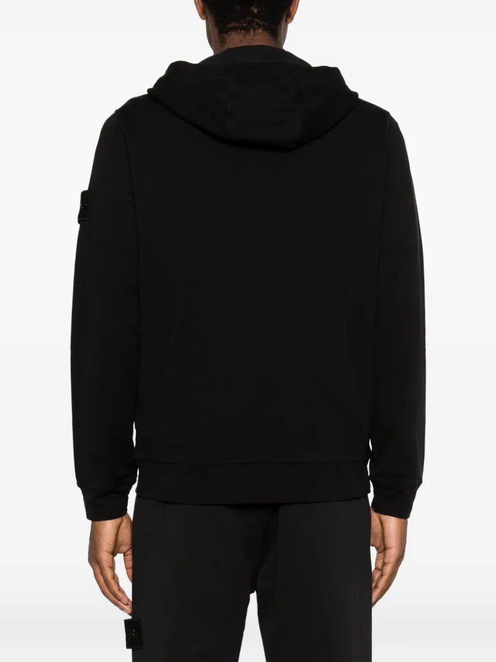 Stone Island Hoodie met logopatch Zwart