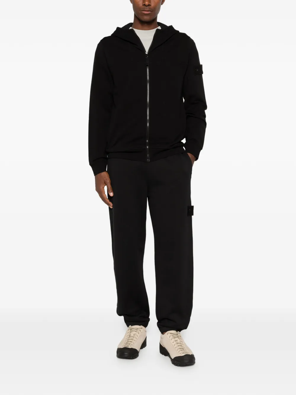 Stone Island 로고 패치 후디 | 후디 & 후드 집업