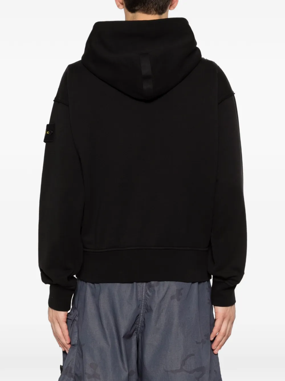 Stone Island Hoodie met logopatch Zwart