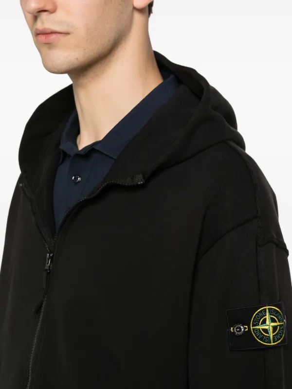 Stone Island ジップアップ パーカー | ブラック | FARFETCH JP