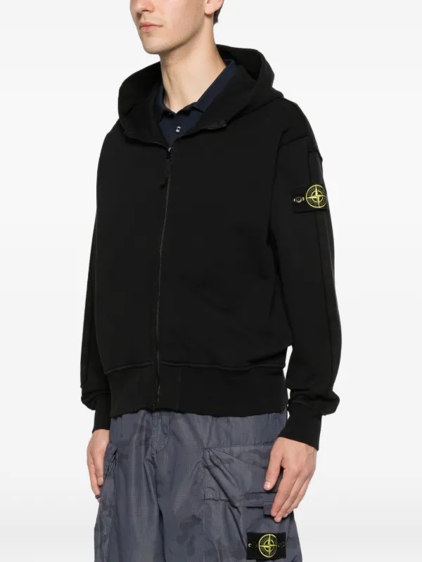 STONE  ジップアップパーカー ブラック Stone Island ジップアップ パーカー | ブラック | FARFETCH JP