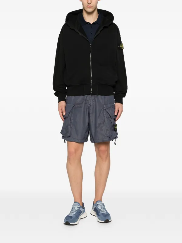 STONE  ジップアップパーカー ブラック Stone Island ジップアップ パーカー | ブラック | FARFETCH JP