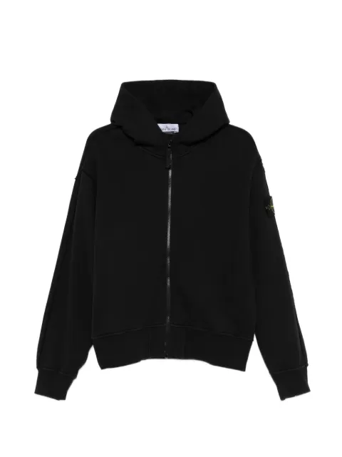 Stone Island logo-patch zip-up hoodie