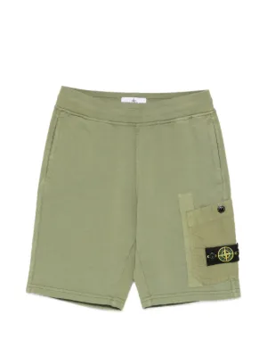 Stone Island Junior ロゴパッチ ショートパンツ | ニュートラル