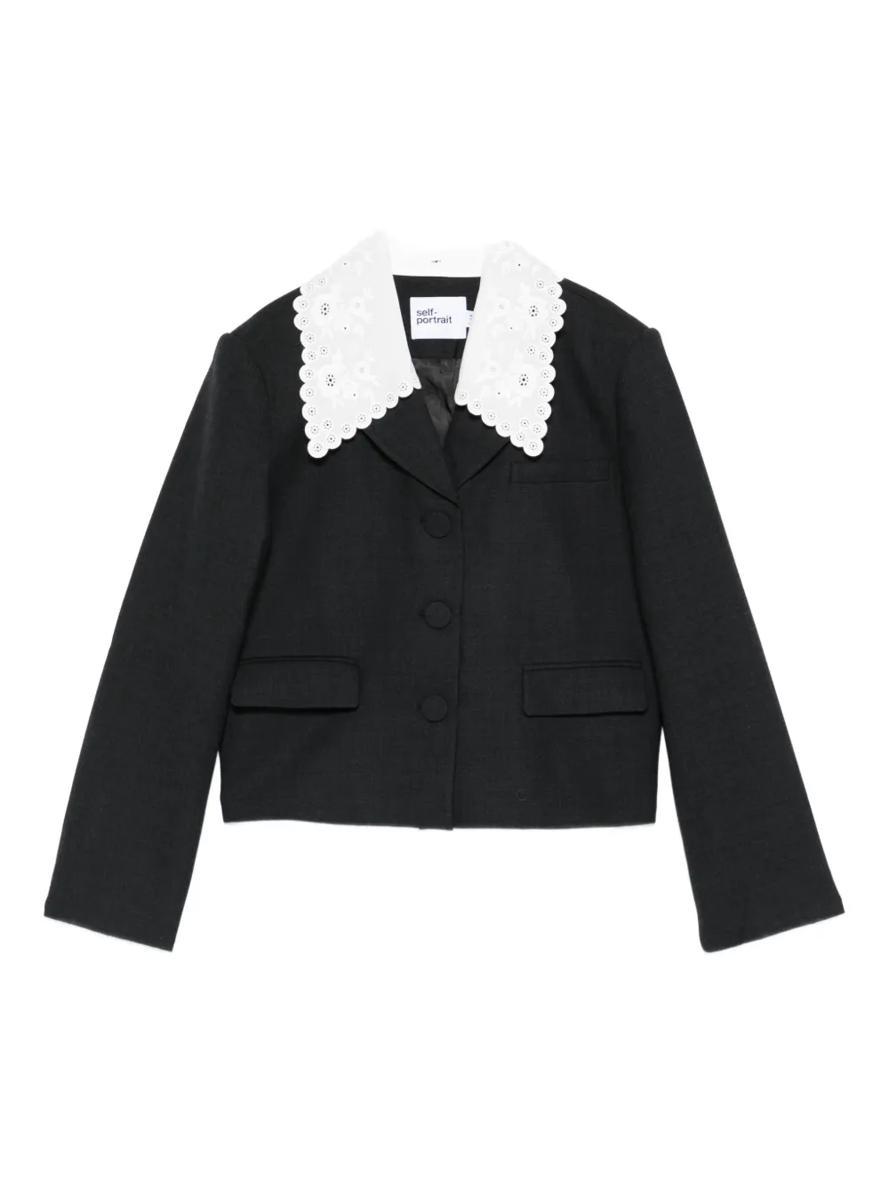 Self-Portrait veste à col brodé | gris | Image 1