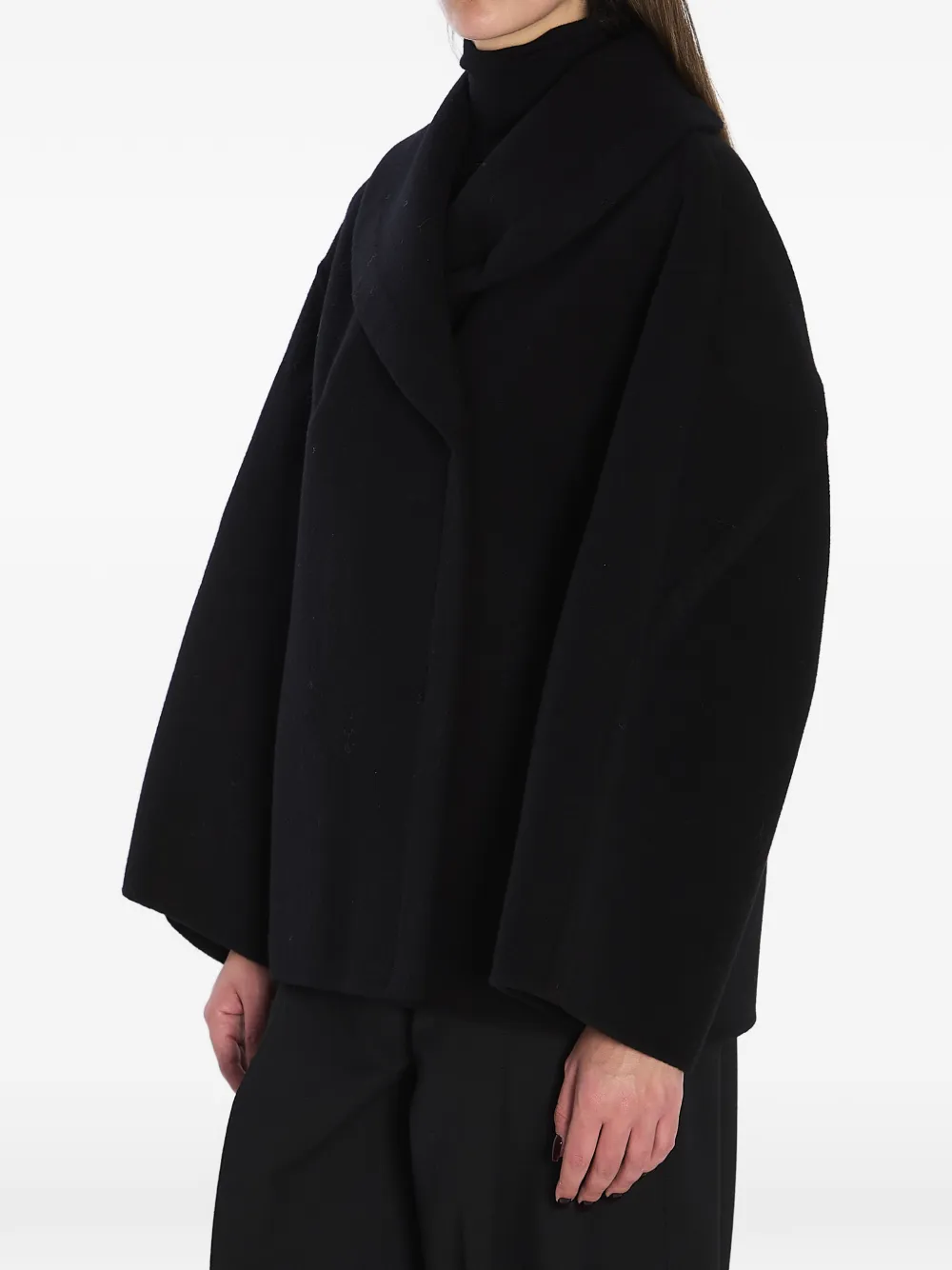 The Row Double-breasted Coat In Black