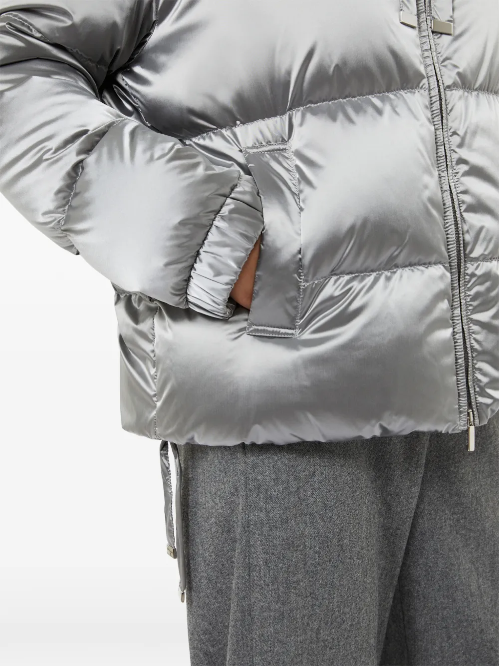 Max Mara Down Jacket In Water-repellent Technical Satin In Multi