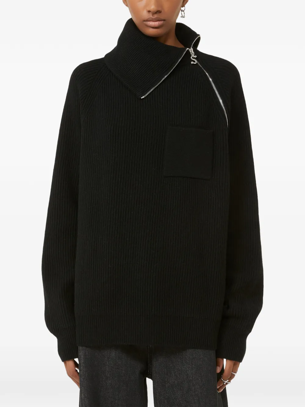  Sportmax Zip Sweater - Black 