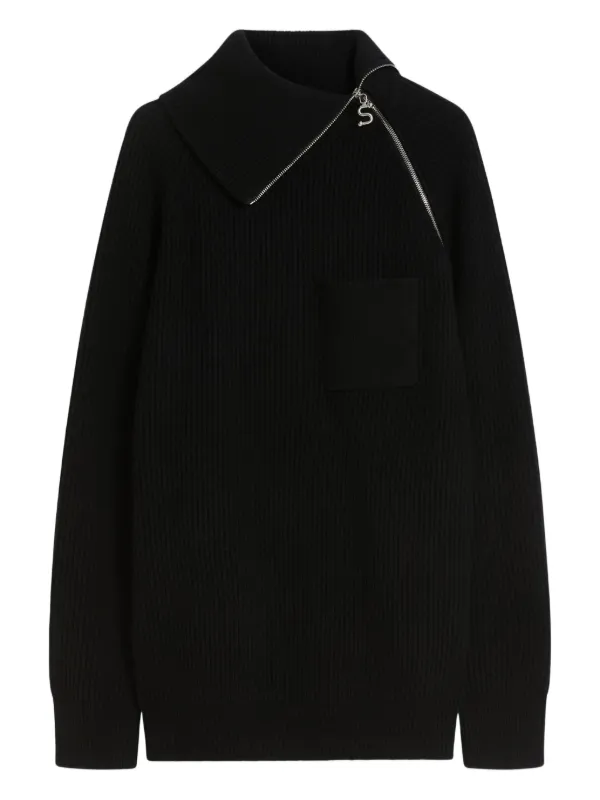 Sportmax Zip Sweater in Black