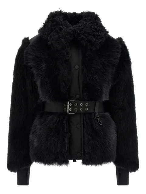 Moncler Grenoble Valdivian shearling belted-waist faux-fur jacket