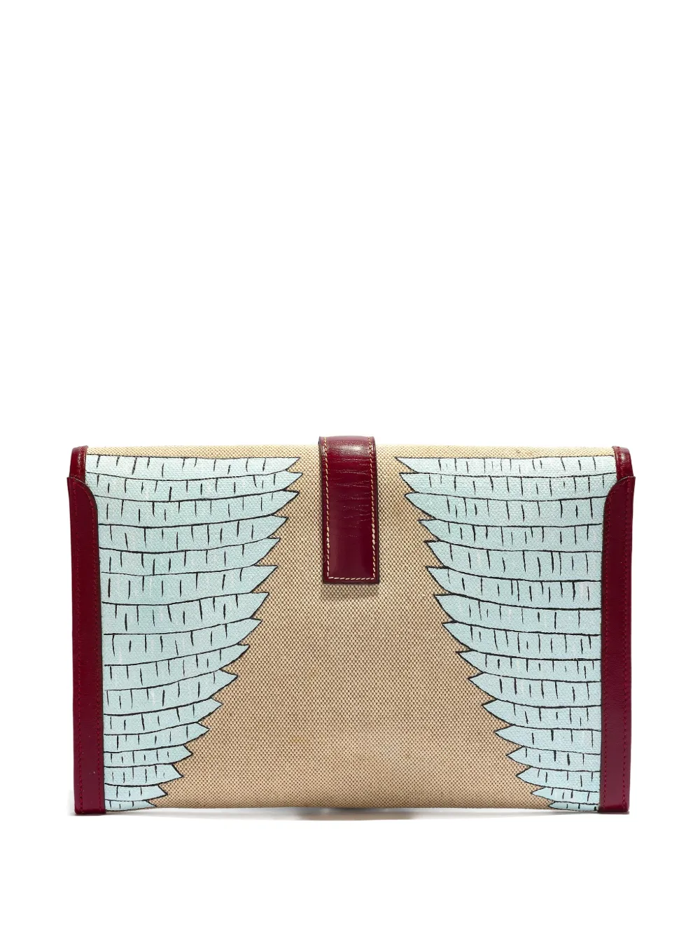 Pre-owned Hermes 1981 Pm Jige Elan Clutch Bag In Neutral