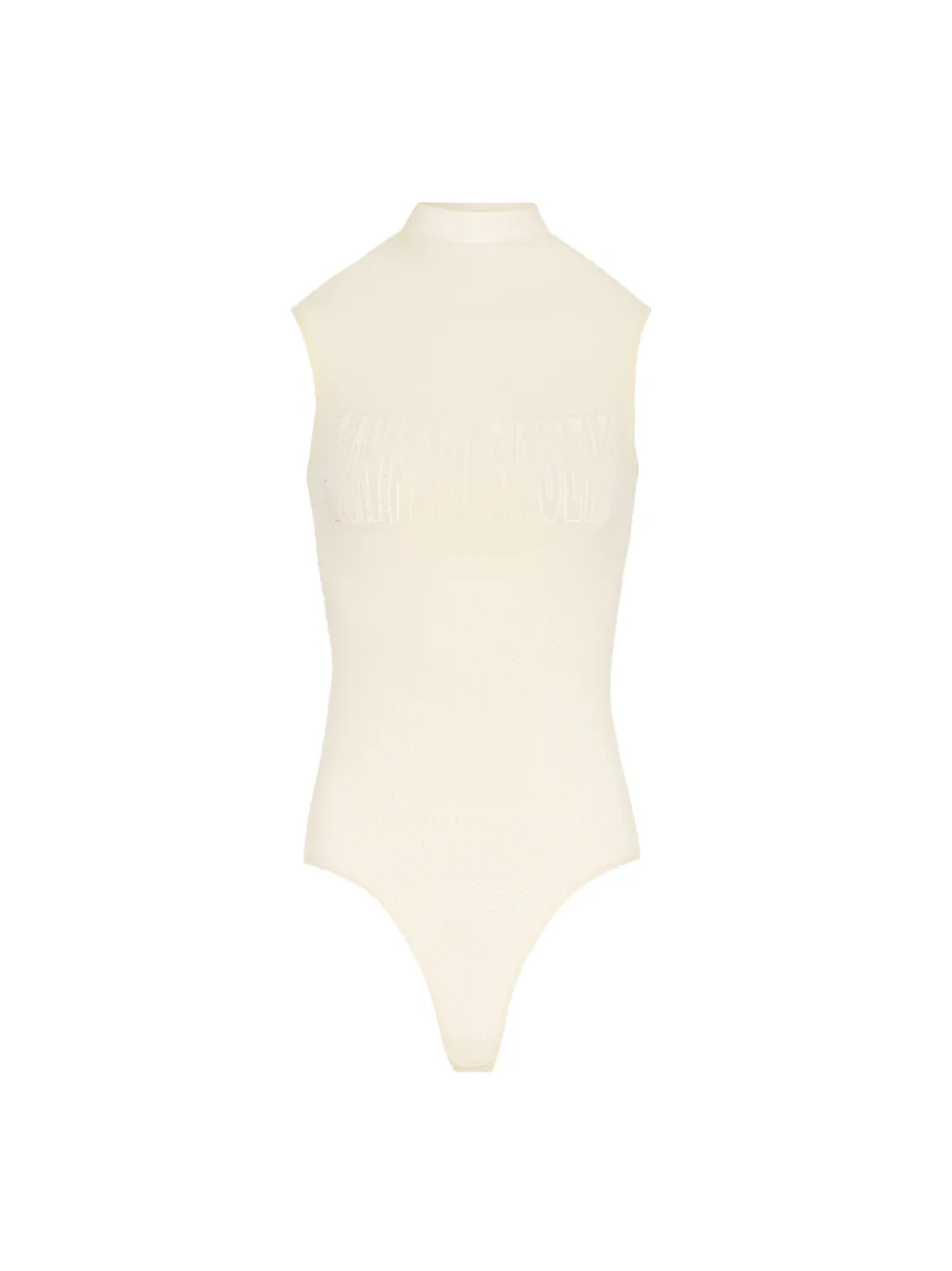 Jean Paul Gaultier Mesh Flocked Bodysuit In Neutral