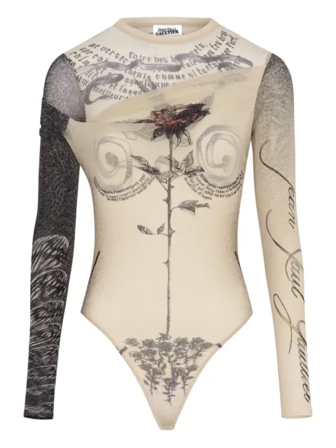 Jean Paul Gaultier double layer printed bodysuit