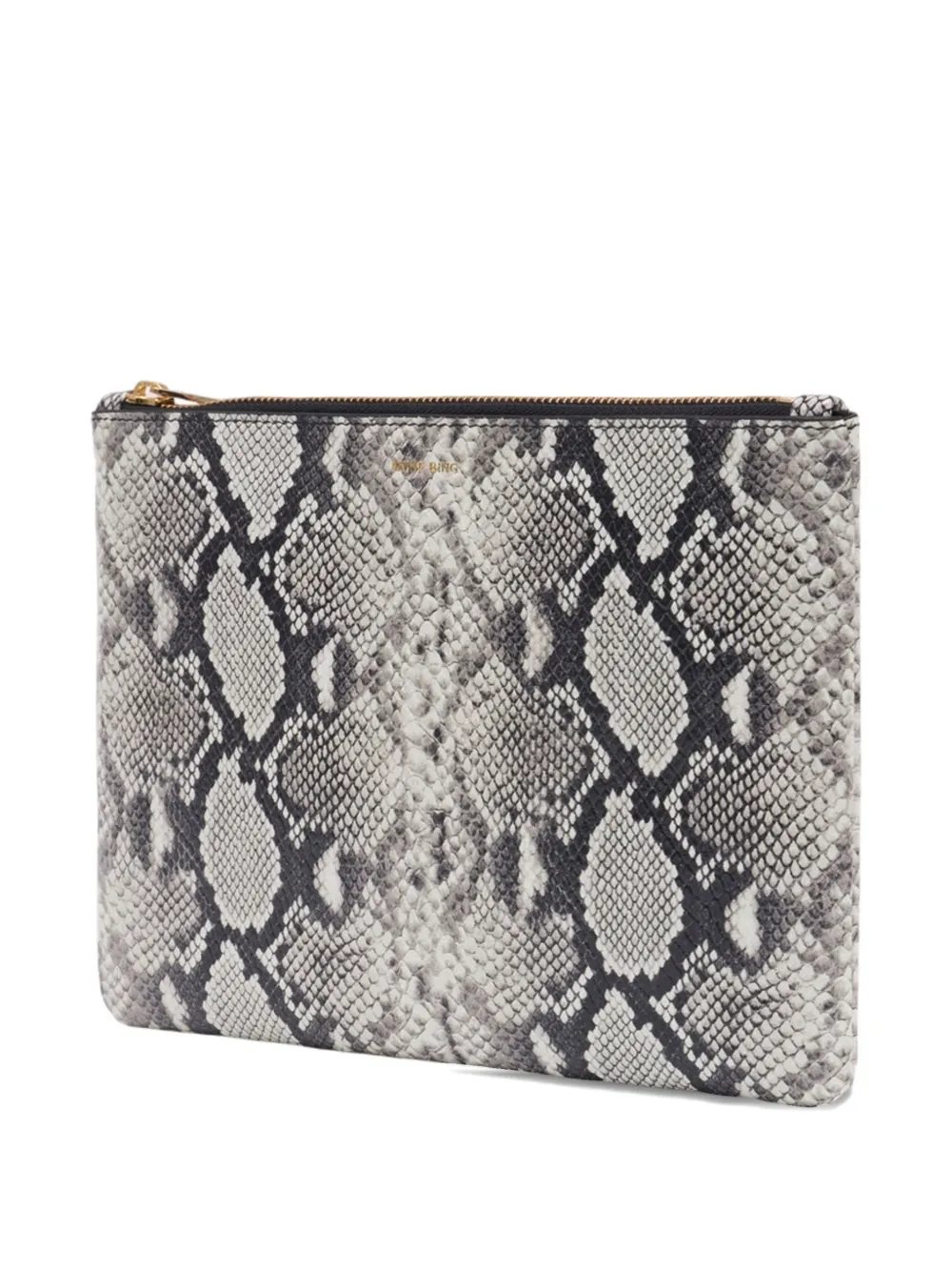 ANINE BING Elly snakeskin-print leather clutch bag - Grijs