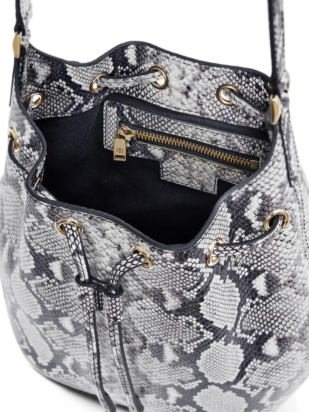ANINE BING Alana mini bucket-tas Grijs