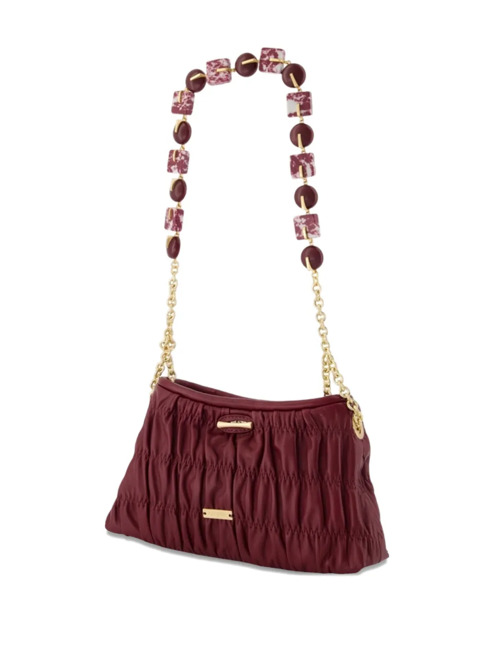 Cult Gaia Mini Kiraz Leather Shoulder Bag In Burgundy