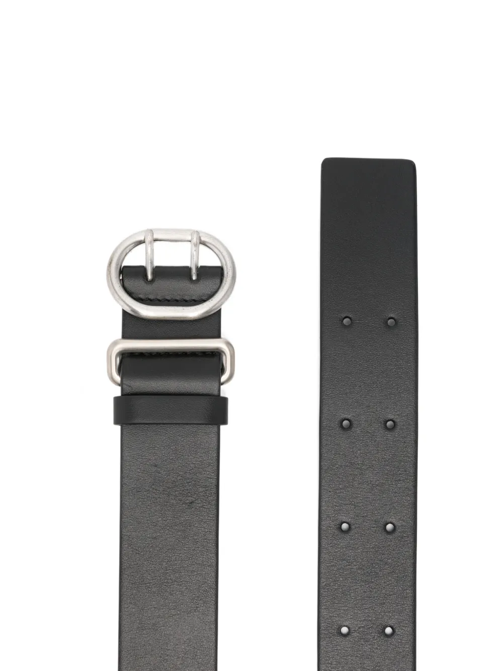 Jil Sander round buckle belt - Zwart