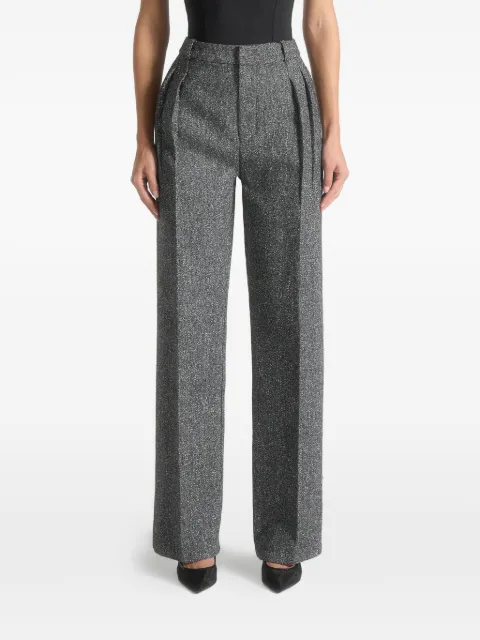 Manière De Voir pleat herringbone tailored trousers