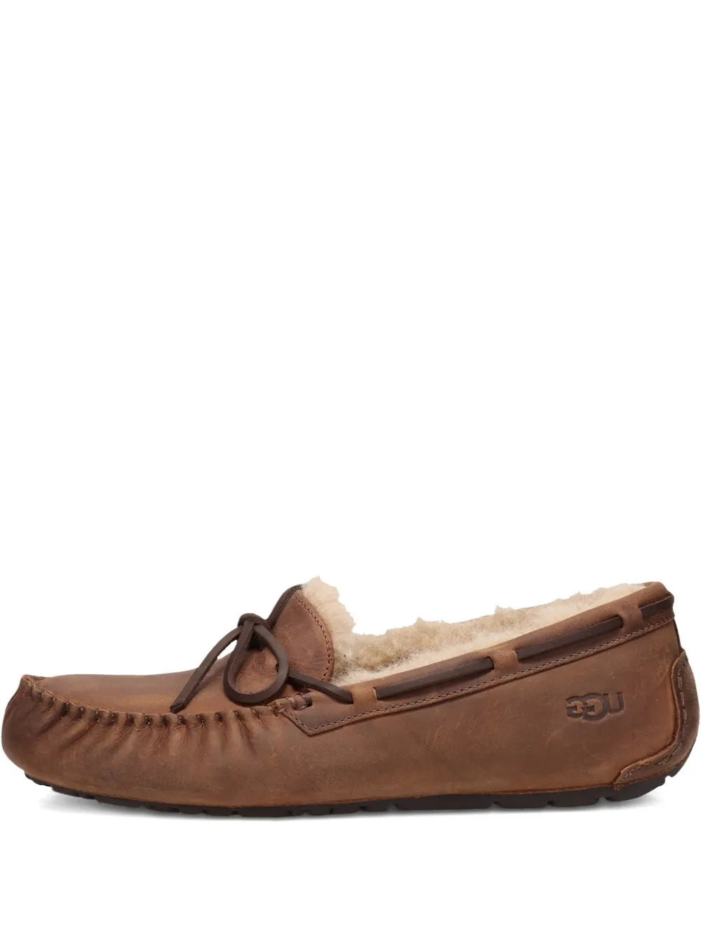 UGG OLSEN tie-detail slipper - Marrone