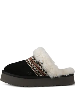 UGG Disquette Shearling Platform Slippers | Grey | FARFETCH SG
