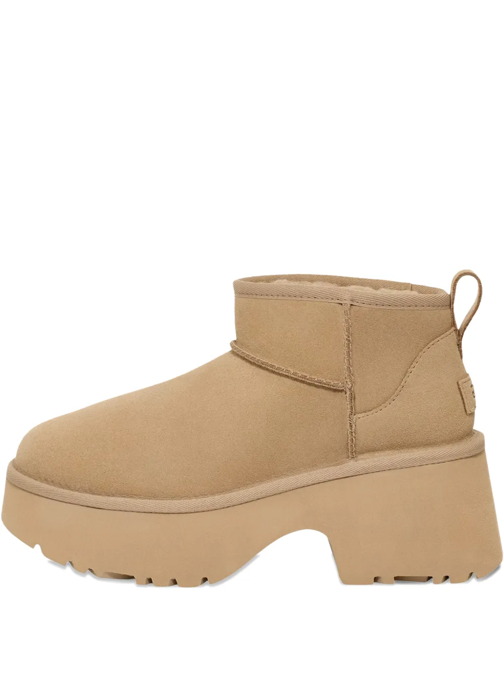 Ugg Classic Ultra Mini New Heights Platform Pull-tab Boots In Neutral