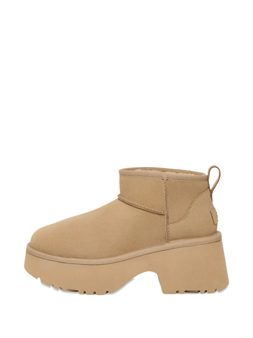 Ugg Classic Ultra Mini New Heights Platform Pull-tab Boots In Neutral