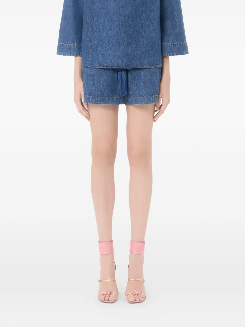 Valentino Garavani Chambray denim shorts Blauw