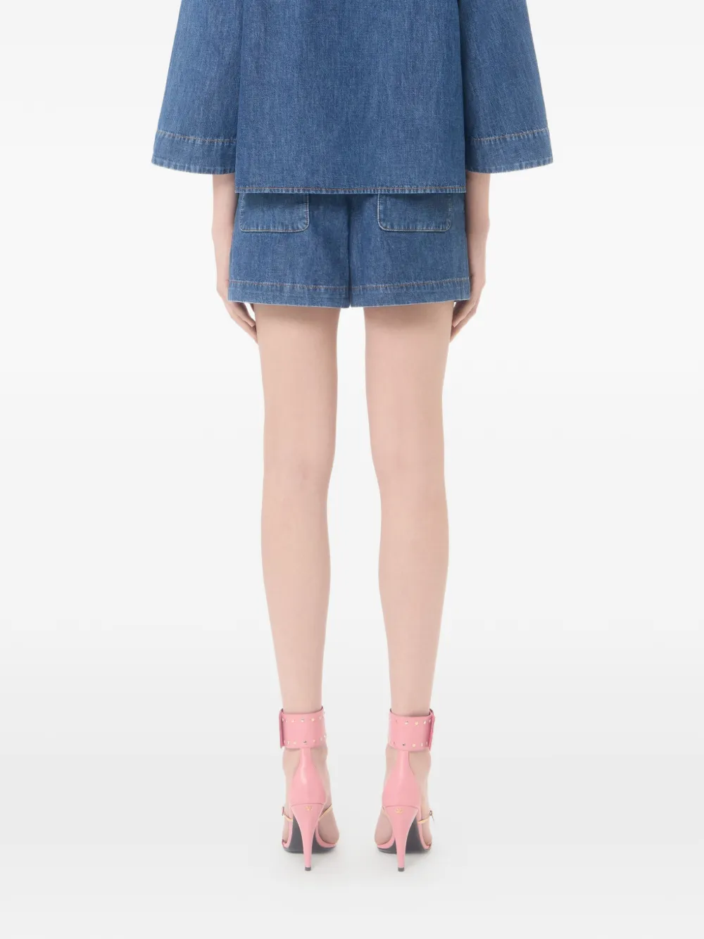 Valentino Garavani Chambray denim shorts Blauw