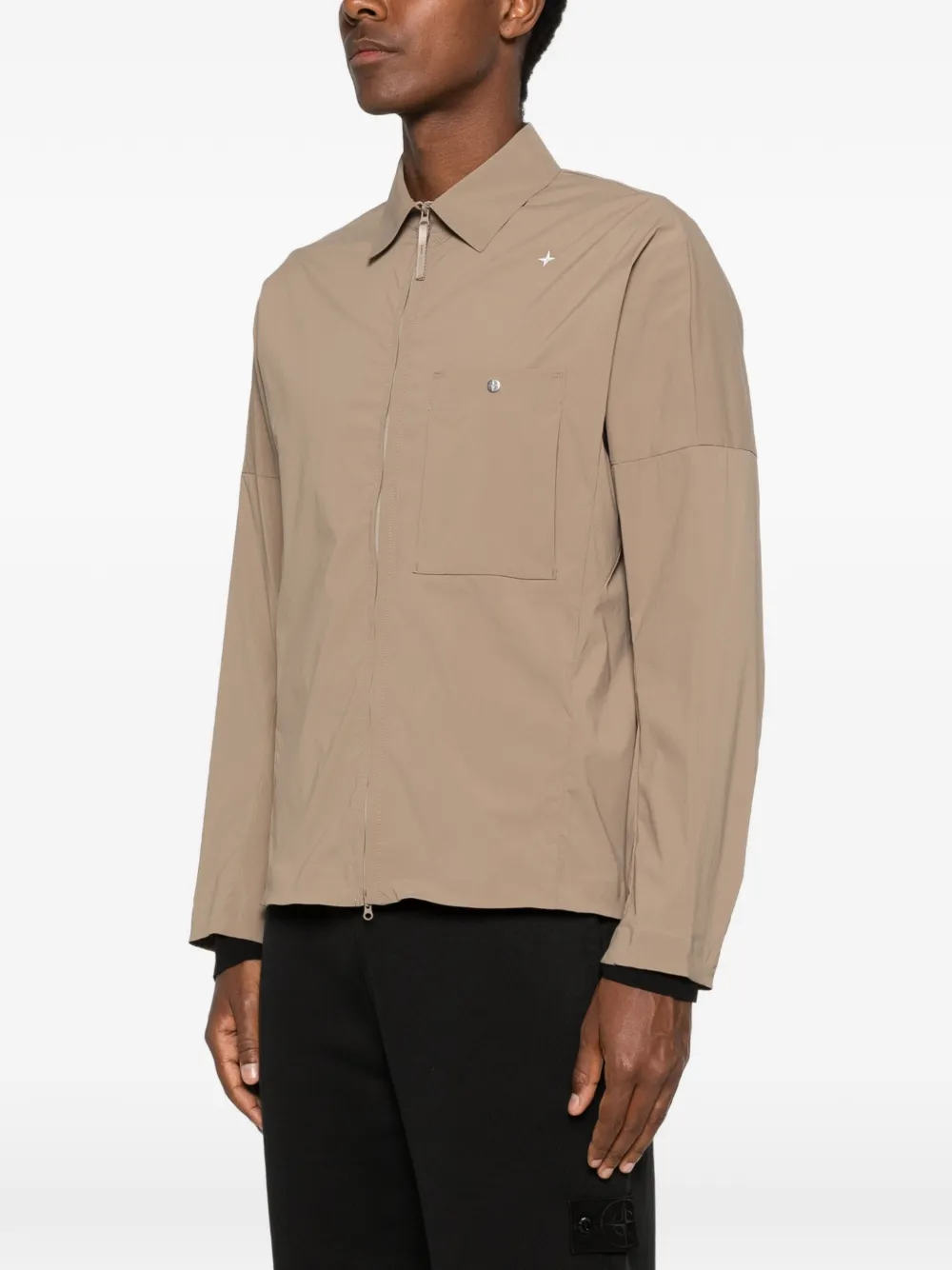 Stone Island Shirtjack met borstzak Bruin