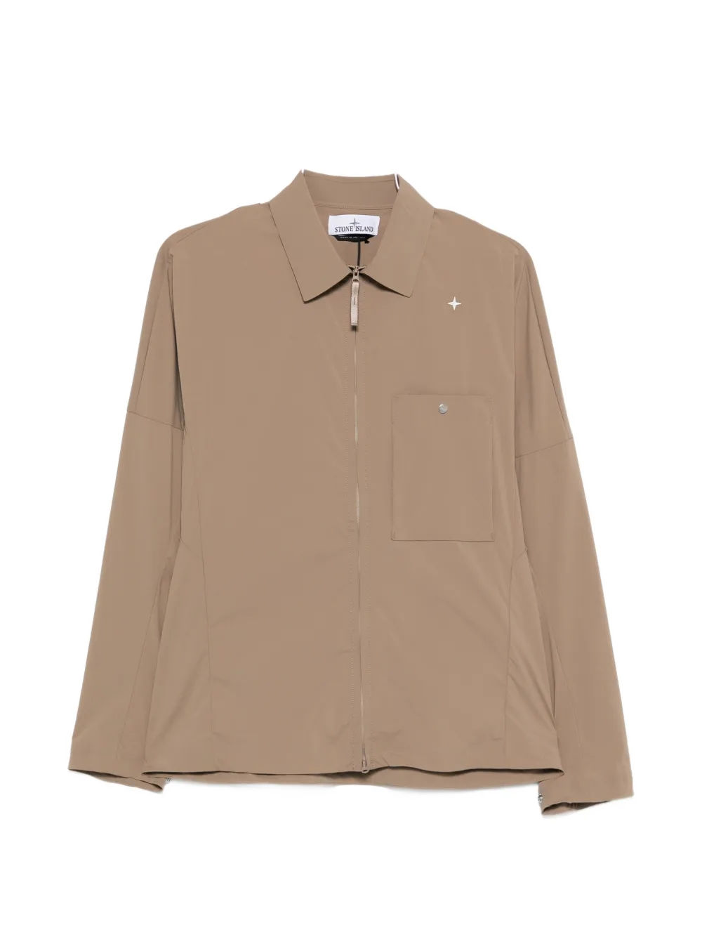 Stone Island Chest-pocket Overshirt In Brown