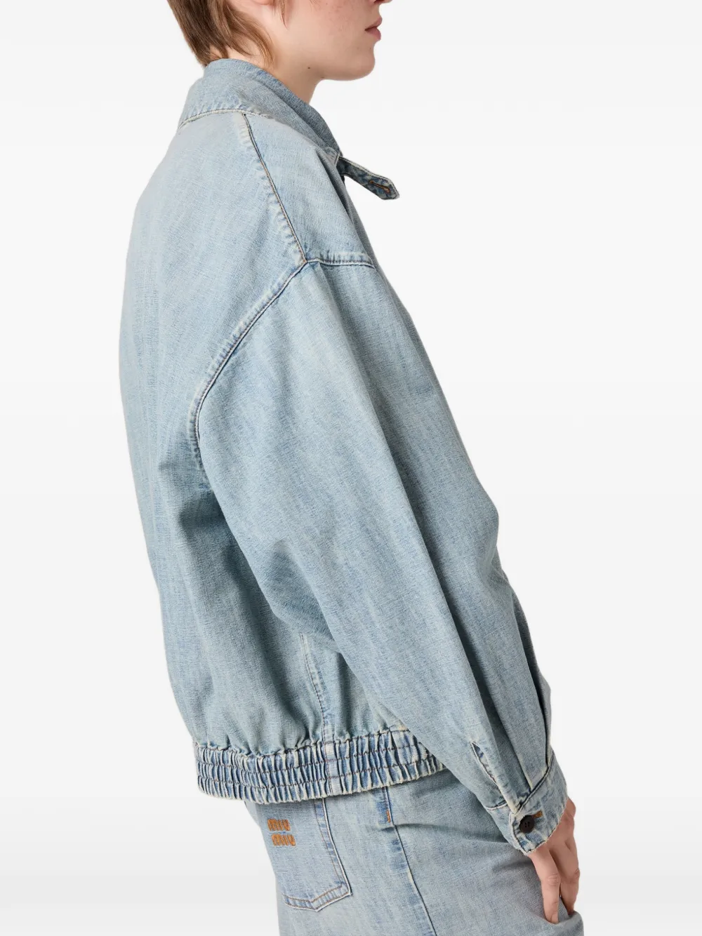 Miu Miu Stonewashed Denim Jacket In Blue