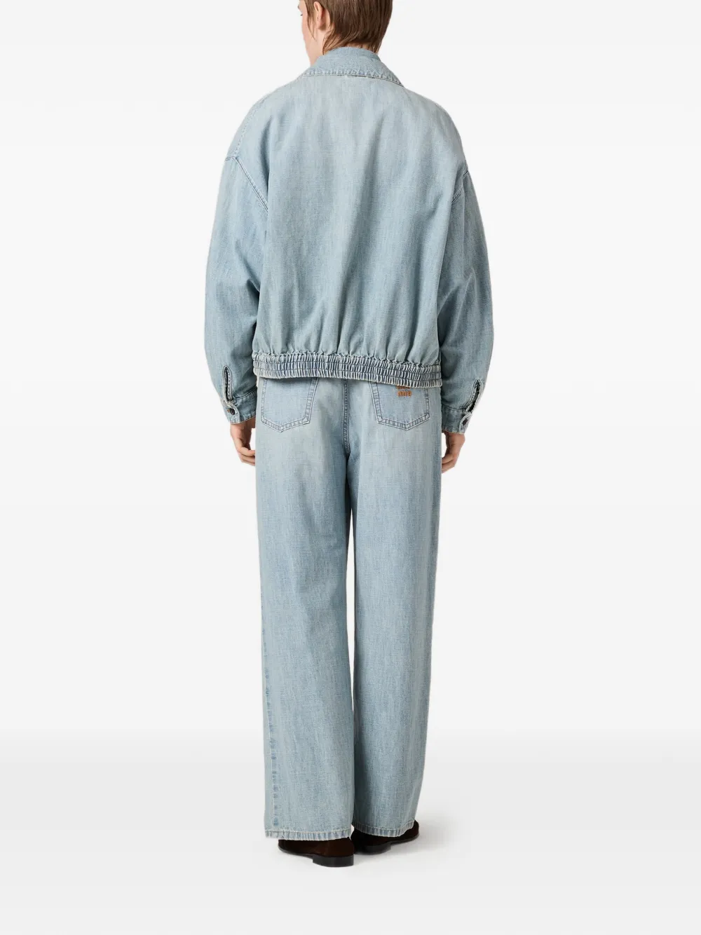 Miu Miu Stonewashed Denim Jacket In Blue