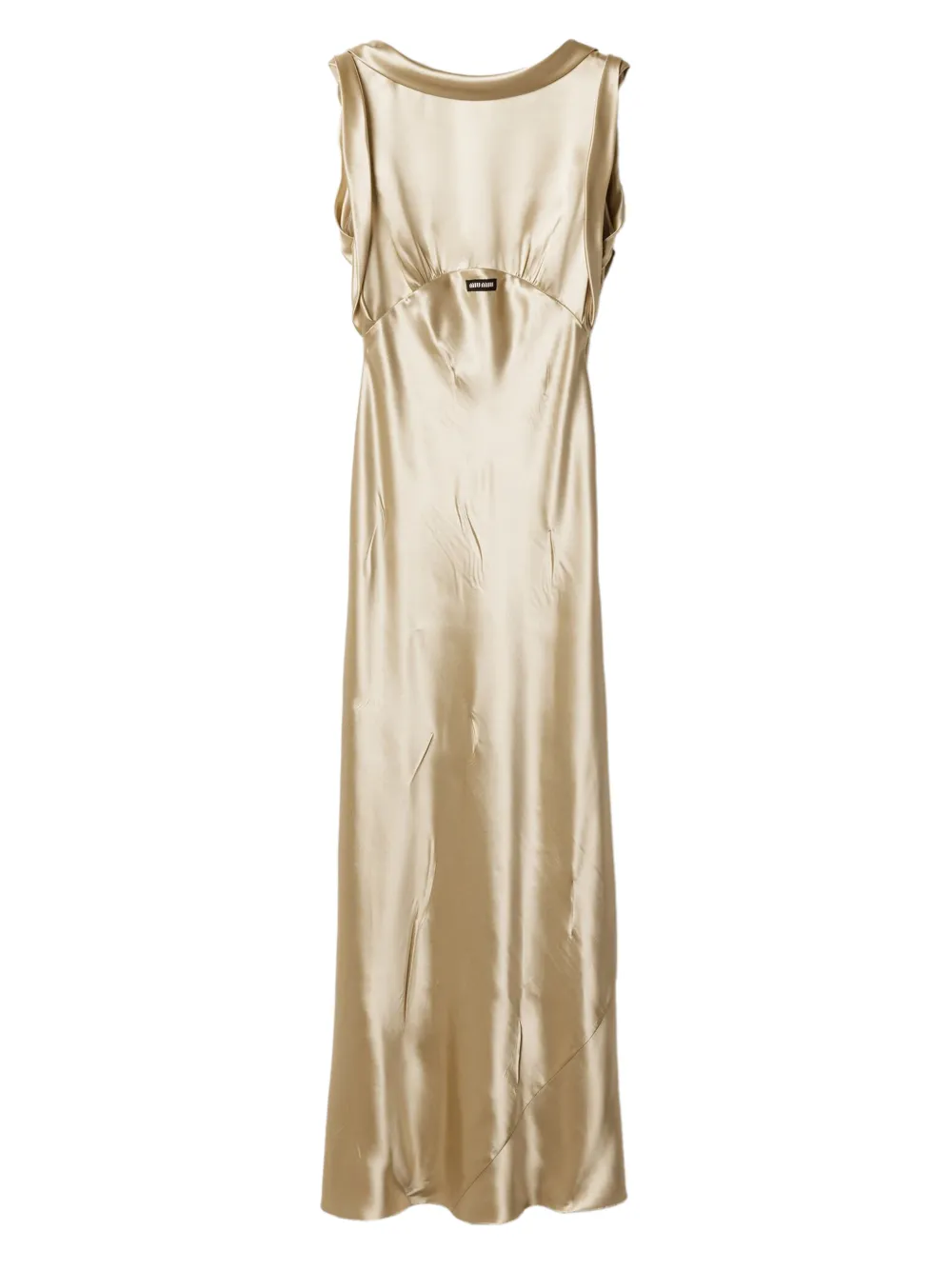 Miu Miu scoop-back satin-effect maxi dress | Neutrals | Image 1