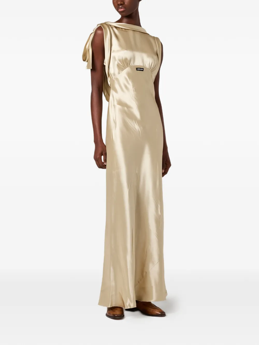 Miu Miu scoop-back satin-effect maxi dress | Evening Dresses | Image 2