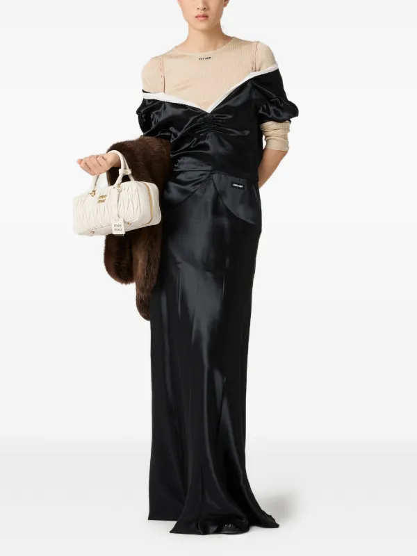 green emerald velvet dress Miu Miu Graphite-Gray Organza Floral Appliqu Beaded Sheath Dress  Runway  Catalog