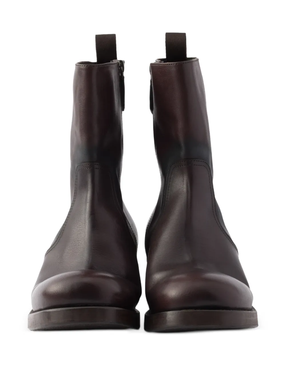 Prada 40mm Pull-tab Zip Boots In Brown