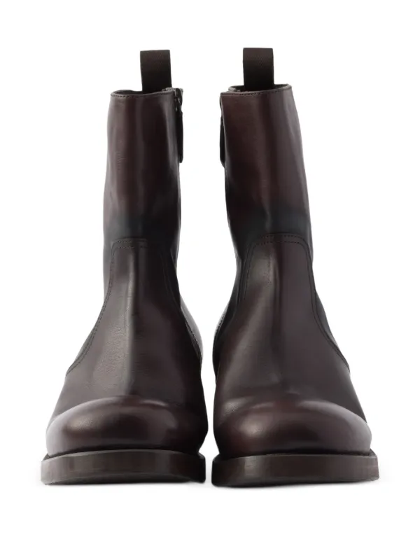 Prada 40mm pull-tab Zip Boots | Brown | FARFETCH RO
