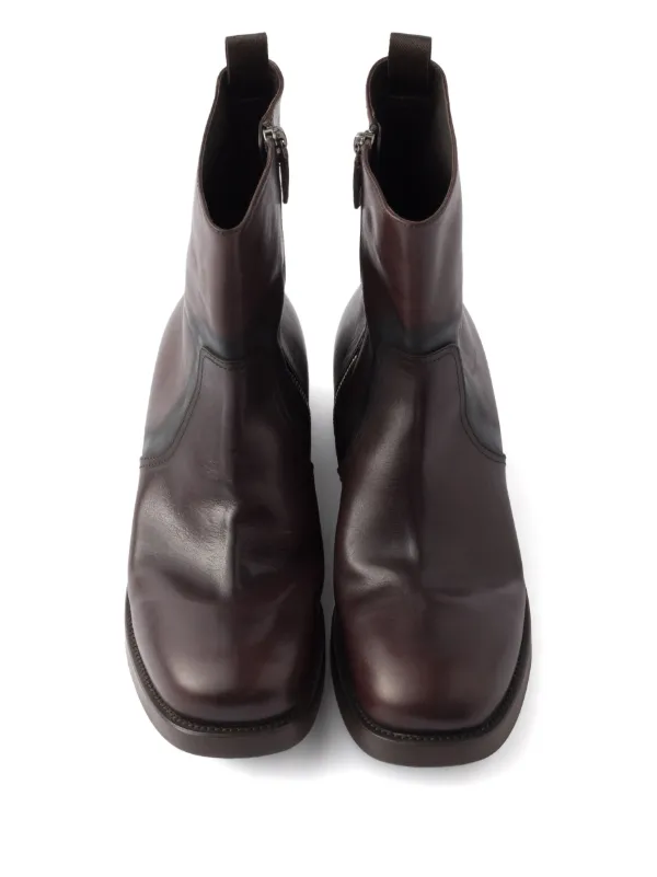 Prada 40mm pull-tab Zip Boots | Brown | FARFETCH RO