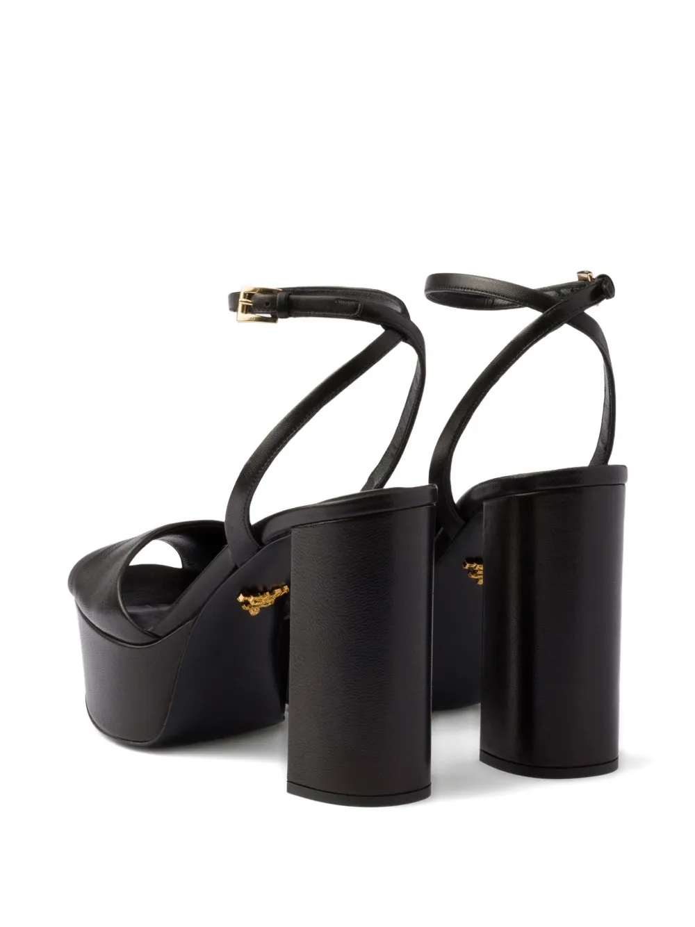 Prada 115mm sandalen met plateauzool en enkelbandje Zwart