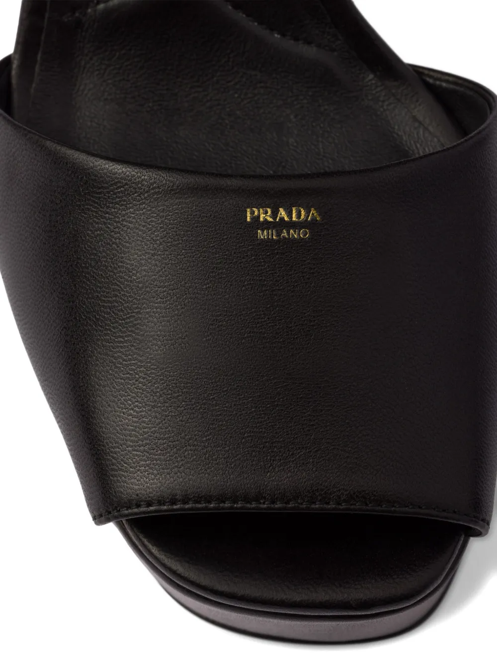 Prada 115mm sandalen met plateauzool en enkelbandje Zwart