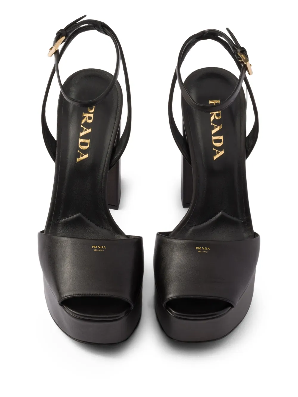 Prada 115mm sandalen met plateauzool en enkelbandje Zwart
