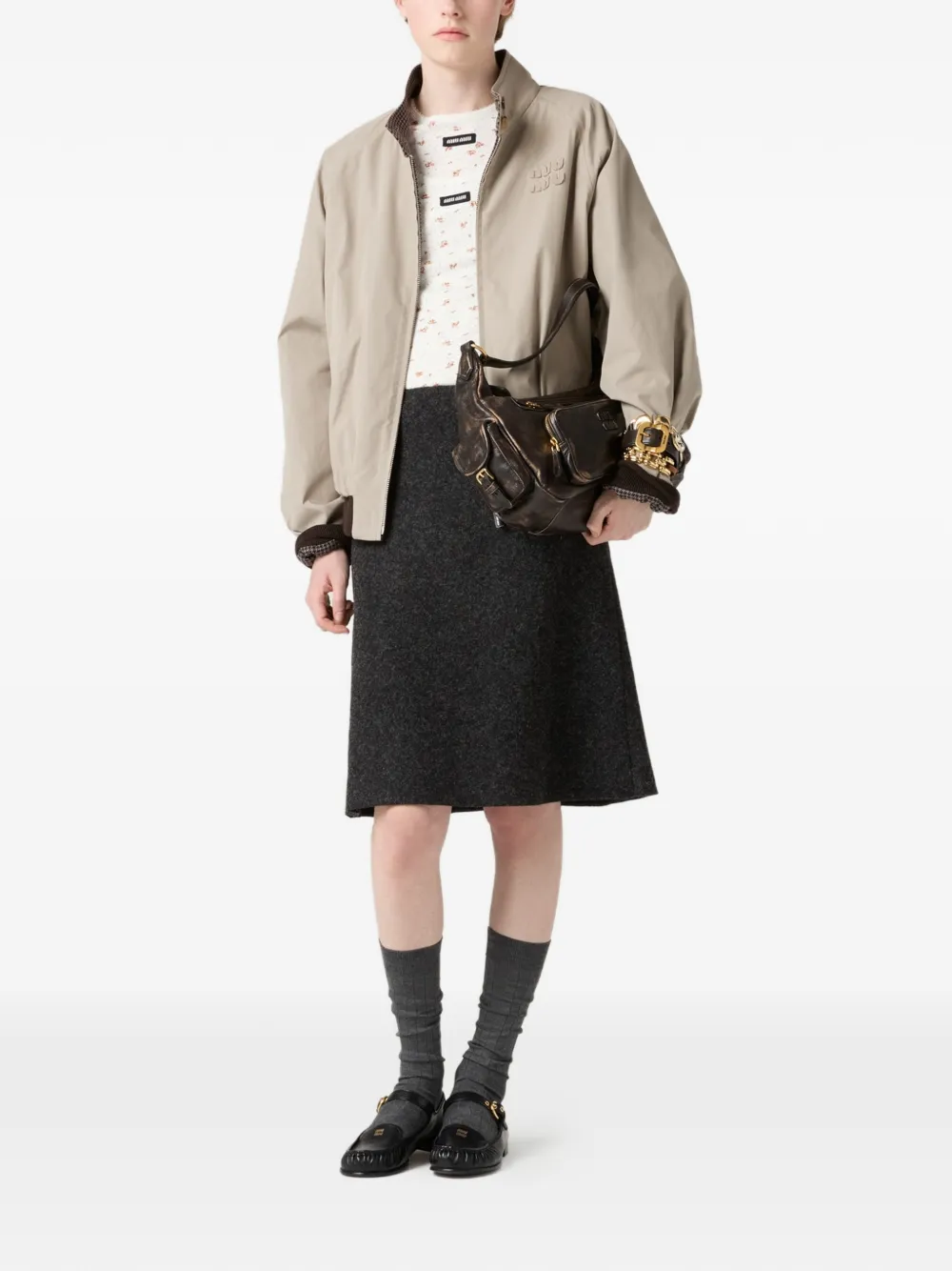 Miu Miu floral-pattern logo-label tank top | Vests & Tank Tops | Image 2