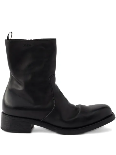 Prada zipper leather boots