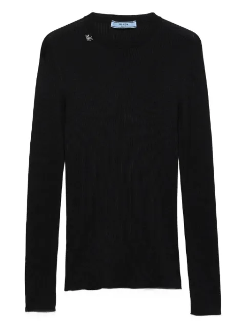 Prada ribbed triangle-logo sweater