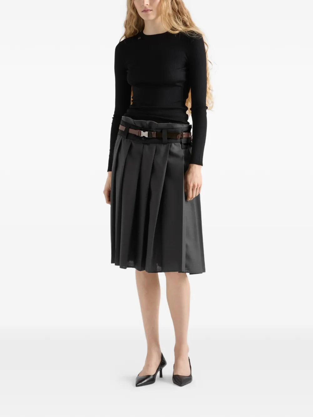 Prada suéter tejido de canalé con logo triangular | Playeras y jerséis | Image 2